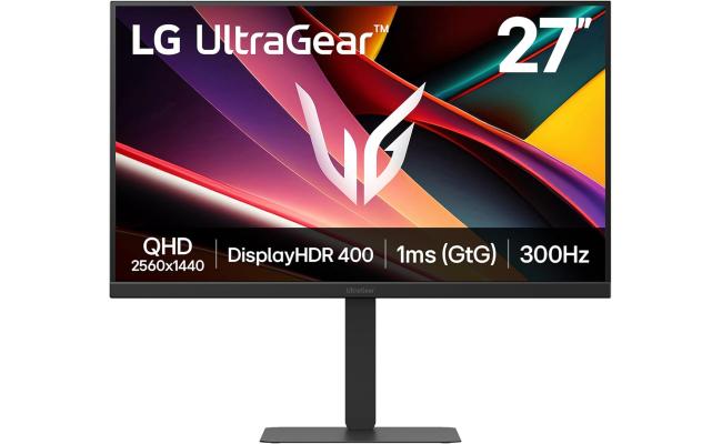 LG 27G640A-B 27" UltraGear™ QHD IPS Gaming Monitor – 300Hz, 1ms Response, HDR400, FreeSync™ Premium & G-SYNC® Compatible LG 27G640A-B 27" UltraGear™ QHD IPS Gaming Monitor – 300Hz, 1ms Response, HDR400, FreeSync™ Premium & G-SYNC® Compatible
